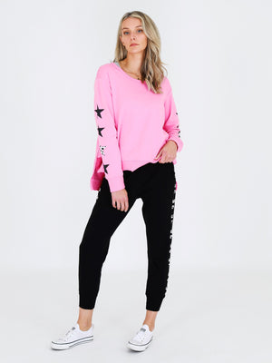 Leopard X8 Star Sweater Fondant Pink