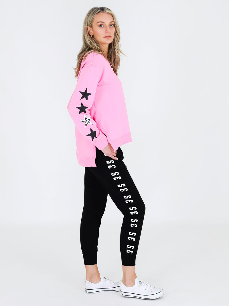 Leopard X8 Star Sweater Fondant Pink