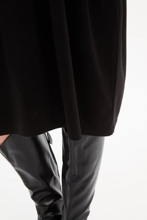 Diagonal Seam Knit Dress Black