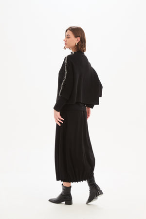 Contrast Stitch Knit Black