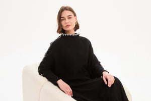 Contrast Stitch Knit Black