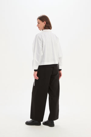 Wide Crop Poplin Overshirt White