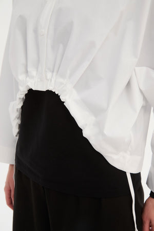 Wide Crop Poplin Overshirt White
