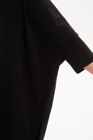 Split Hem Knit Top Black