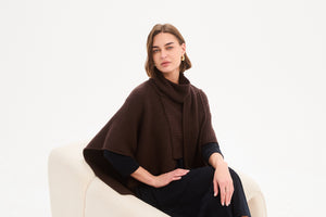 Asymmetric Wrap Knit Chocolate