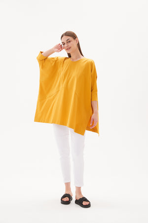 Jersey Wide Seam Detail Tunic Canary