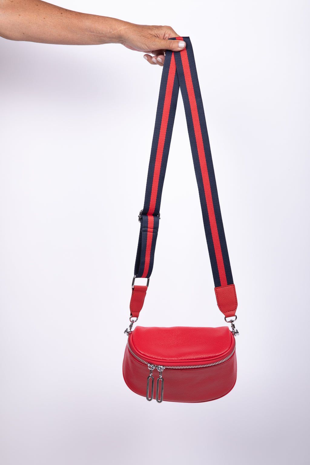 Kensington Pouch Bag Red + Stripe