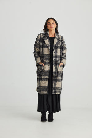 Lana Coat Black Check