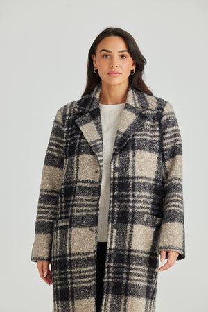 Lana Coat Black Check