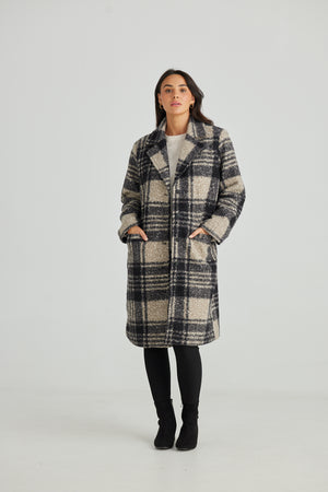 Lana Coat Black Check