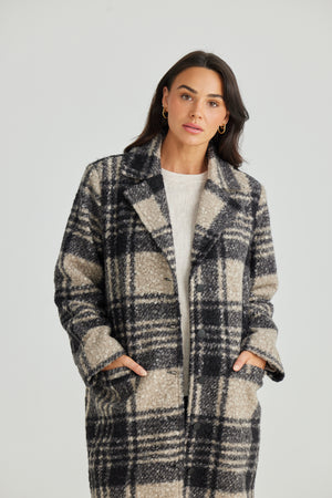 Lana Coat Black Check