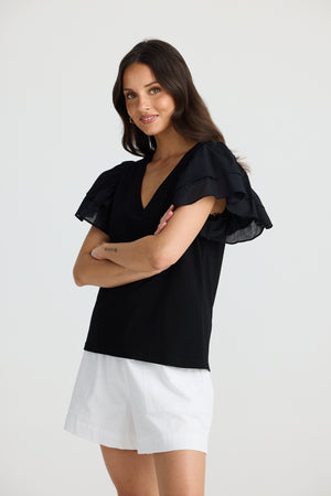 Gigi Vneck Tee Black