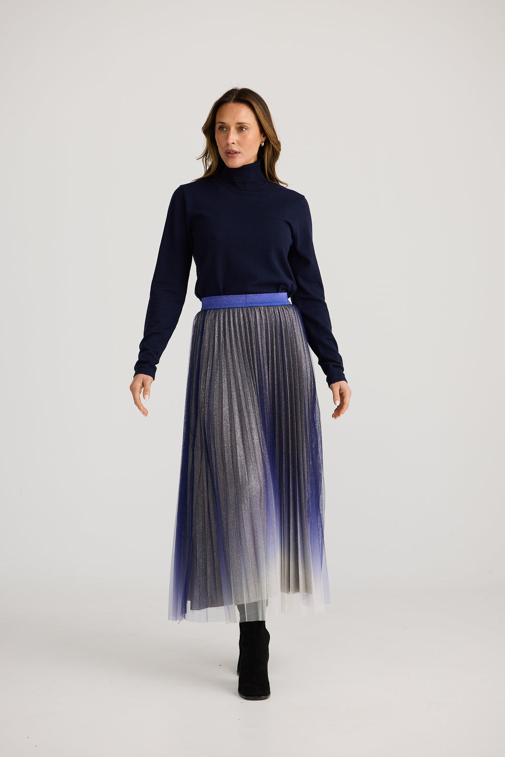 West End Skirt Navy Ombre