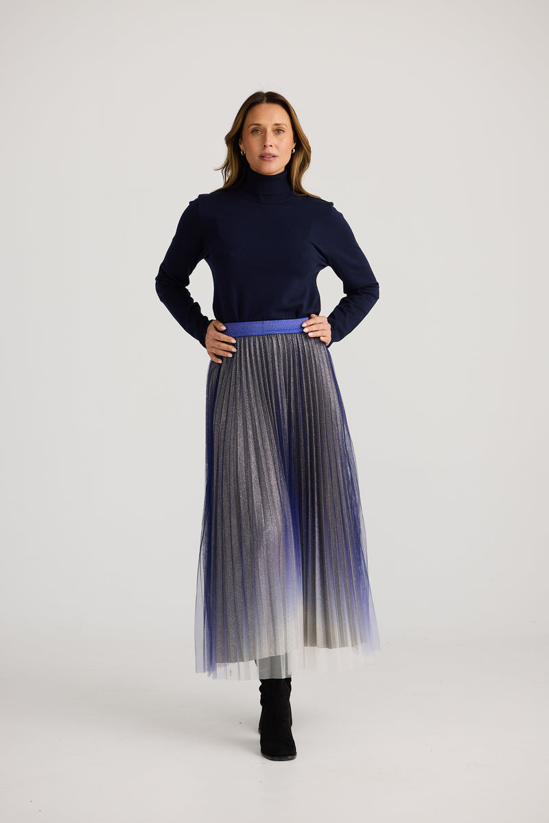 West End Skirt Navy Ombre