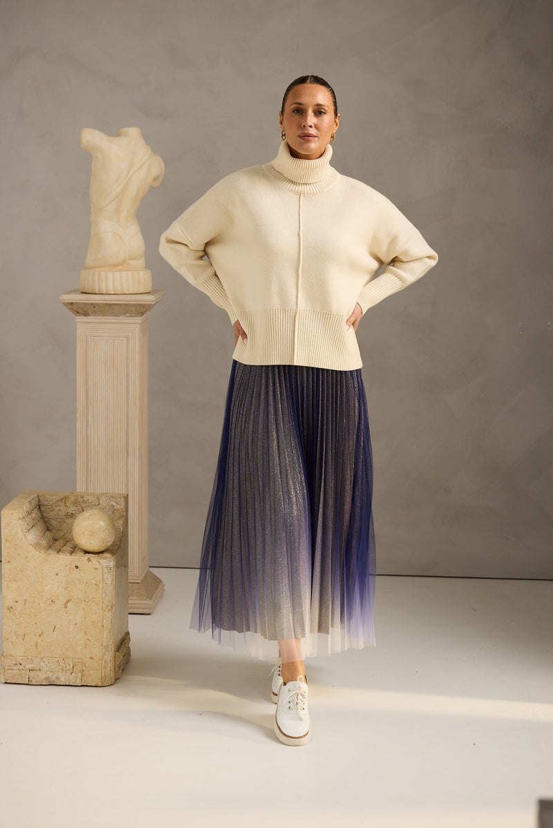 West End Skirt Navy Ombre