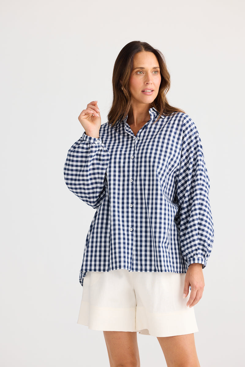 Monty Shirt Navy Gingham