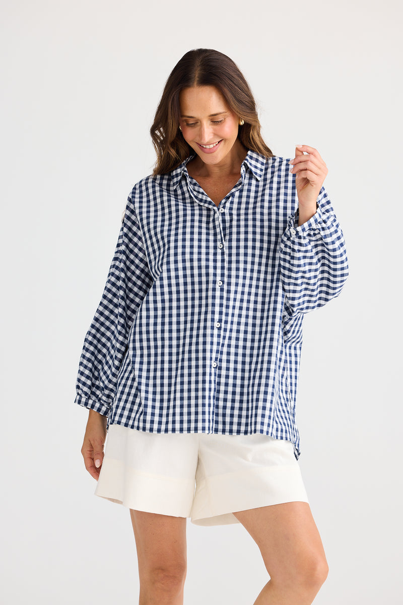 Monty Shirt Navy Gingham