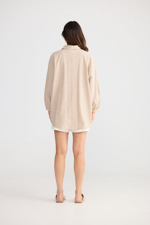 Monty Shirt Latte Stripe