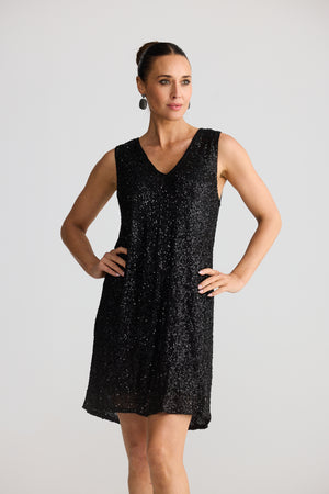 Glitzy Swing Dress Black