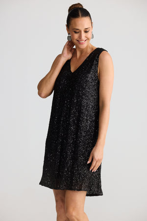 Glitz Swing Dress Black