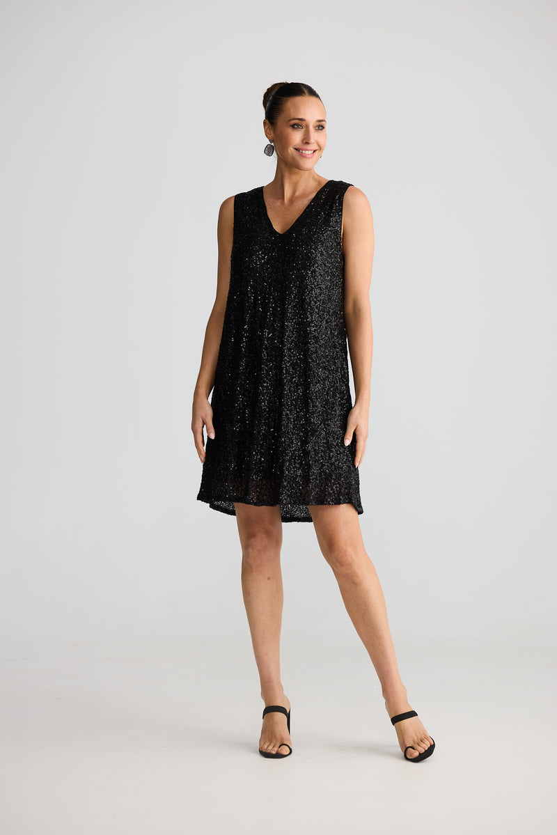 Glitz Swing Dress Black