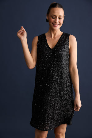 Glitz Swing Dress Black