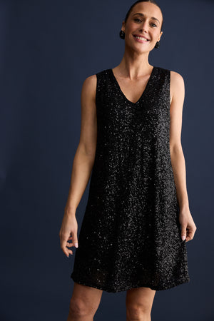 Glitz Swing Dress Black