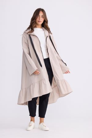 Hyacinth Raincoat Taupe w Black