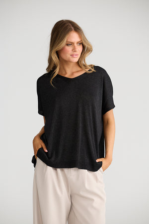Radiance Knit Top Black