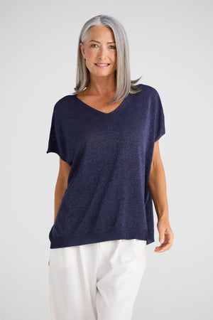 Radiance Knit Top Navy