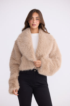 Chantel Fur Jacket Biege
