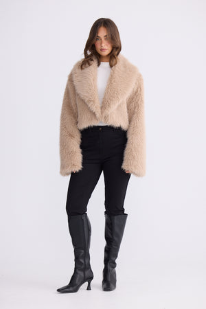 Chantel Fur Jacket Biege