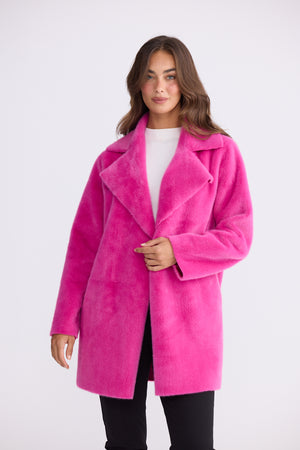 Odette Fur Coat Hot Pink