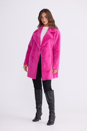 Odette Fur Coat Hot Pink