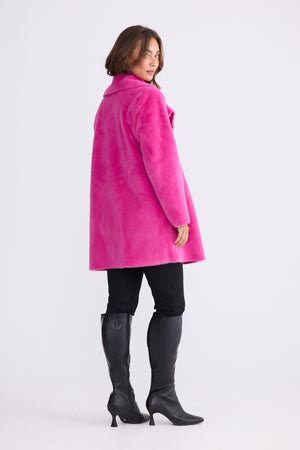 Odette Fur Coat Hot Pink