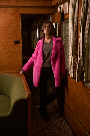 Odette Fur Coat Hot Pink