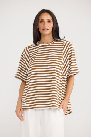 Sana Tee  Biege Stripe