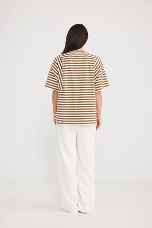 Sana Tee  Biege Stripe