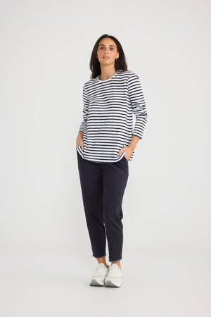 Sana L/S Tee Navy Stripe