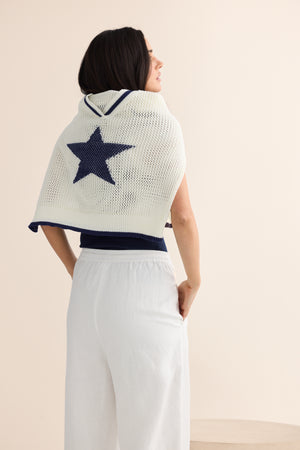 Mckinney Knit White w navy