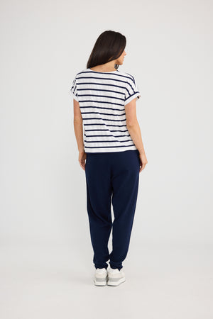 Rapture Tee Navy White Stripe