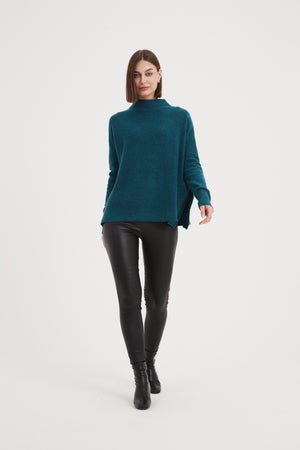 Funnel Neck Easy Knit Teal