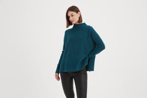 Funnel Neck Easy Knit Teal