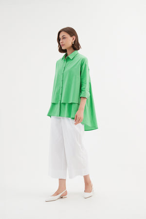 Tiered Front Shirt Green