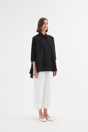 Tiered Front Shirt Black