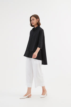 Tiered Front Shirt Black