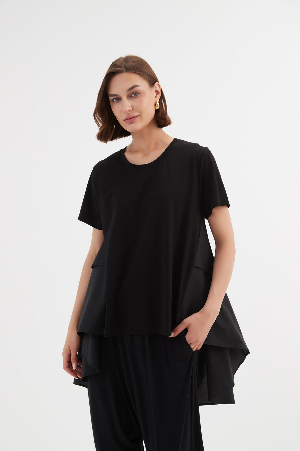 Tiered Back Combi Tee Black