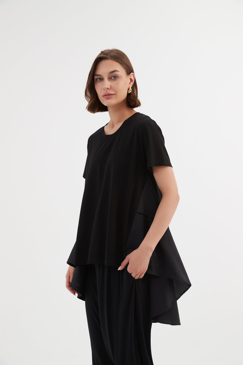 Tiered Back Combi Tee Black