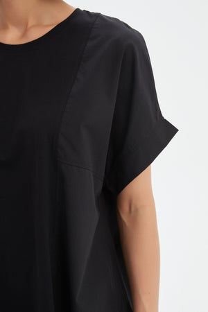 Boxy Panel Combi Tee Black