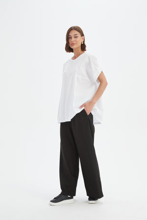 Boxy Panel Combi Tee White